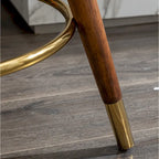 Taburete giratorio tapizado blanco de 23.88 pulgadas con estructura de madera