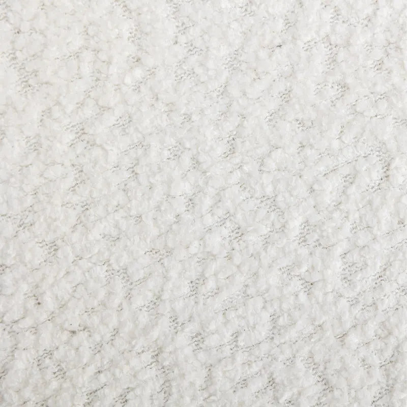Taburete giratorio tapizado blanco de 23.88 pulgadas con estructura de madera