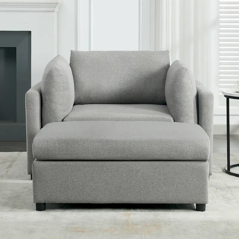 Sillón moderno grande con otomana