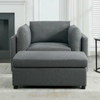 Sillón moderno grande con otomana
