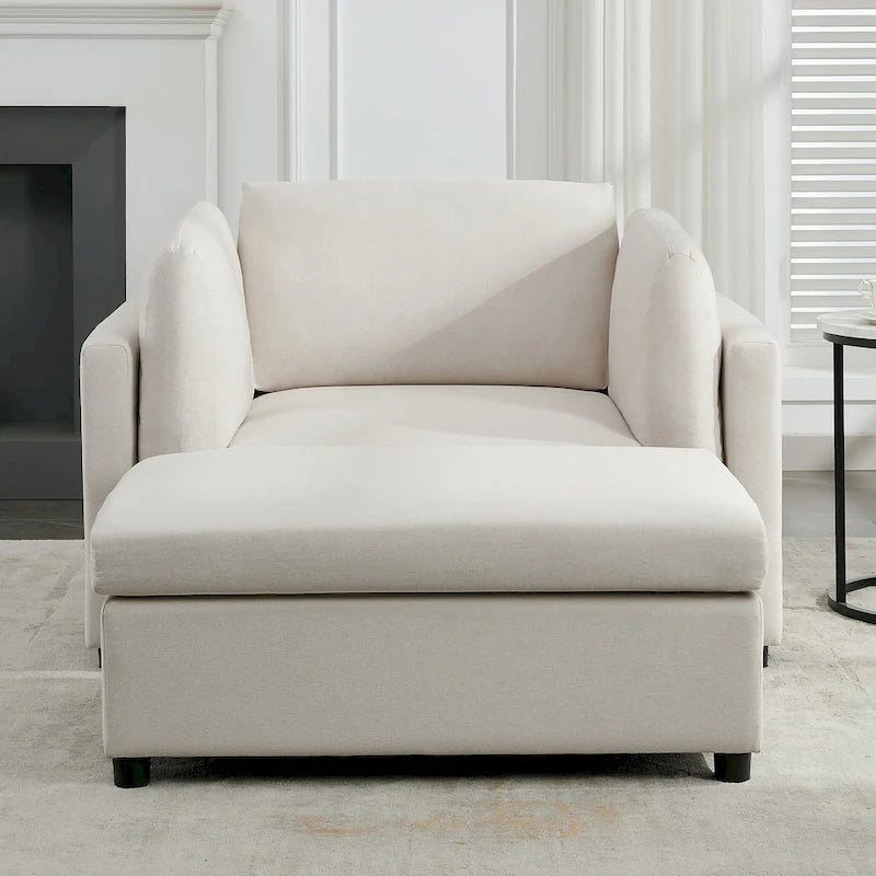 Sillón moderno grande con otomana