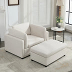 Sillón moderno grande con otomana