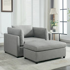 Sillón moderno grande con otomana