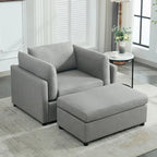 Sillón moderno grande con otomana