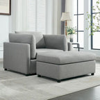 Sillón moderno grande con otomana