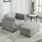 Sillón moderno grande con otomana