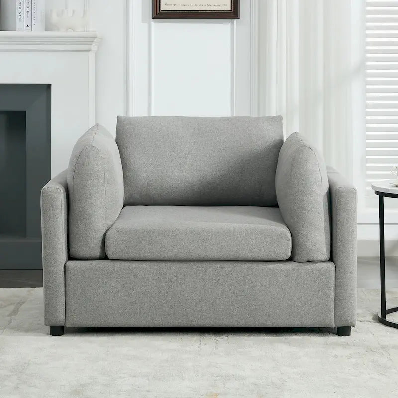 Sillón moderno grande con otomana