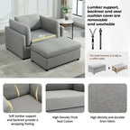 Sillón moderno grande con otomana