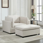 Sillón moderno grande con otomana