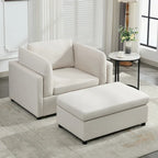 Sillón moderno grande con otomana