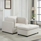 Sillón moderno grande con otomana
