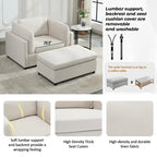 Sillón moderno grande con otomana