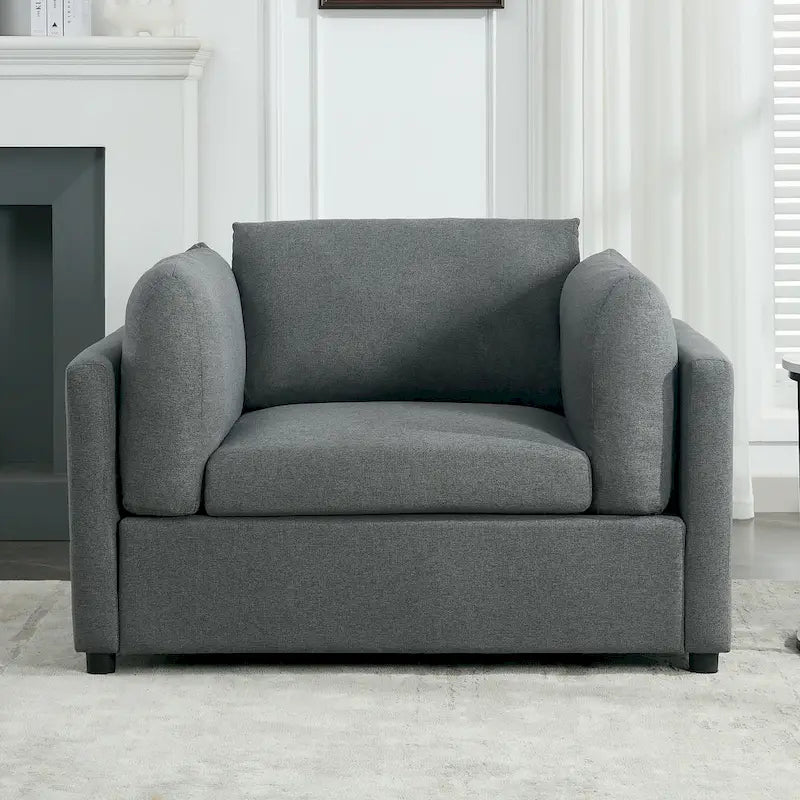 Sillón moderno grande con otomana