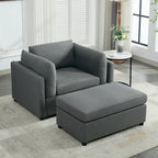 Sillón moderno grande con otomana