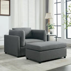 Sillón moderno grande con otomana