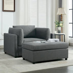 Sillón moderno grande con otomana
