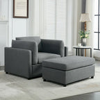 Sillón moderno grande con otomana