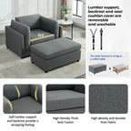 Sillón moderno grande con otomana
