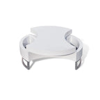Mesa de centro, diseño contemporáneo con almacenamiento giratorio, 81 cm, blanca