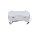 Mesa de centro, diseño contemporáneo con almacenamiento giratorio, 81 cm, blanca