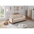 Sofá moderno de 79 pulgadas con patas de madera maciza