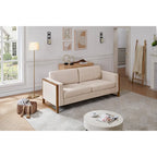 Sofá moderno de 79 pulgadas con patas de madera maciza