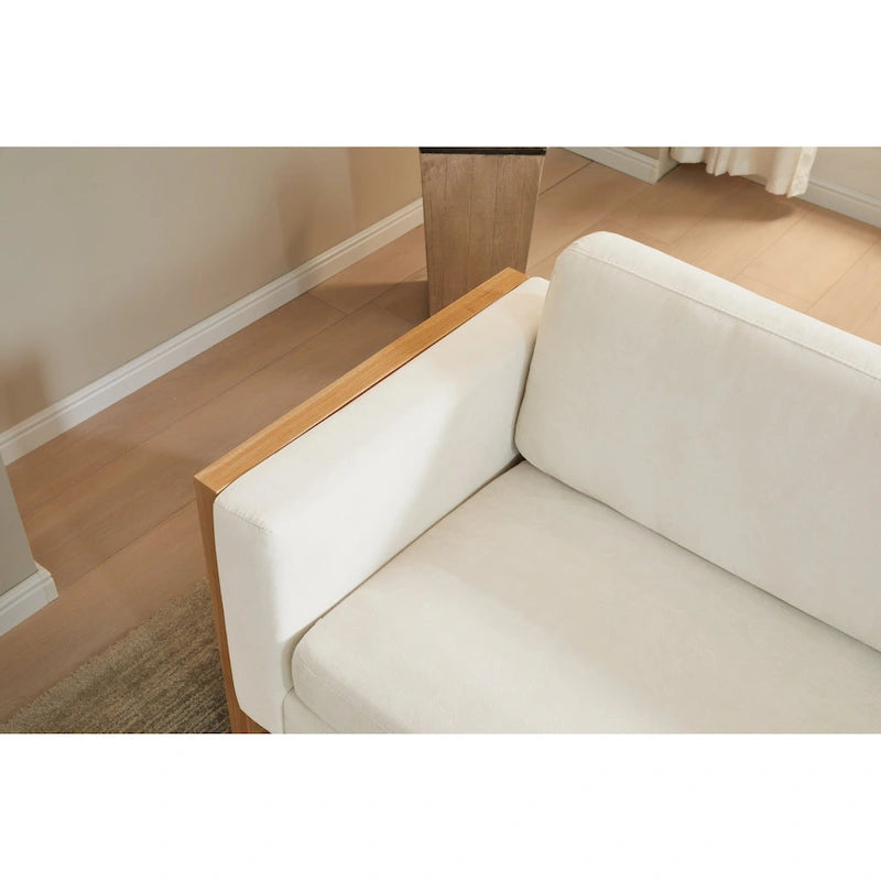 Sofá moderno de 79 pulgadas con patas de madera maciza