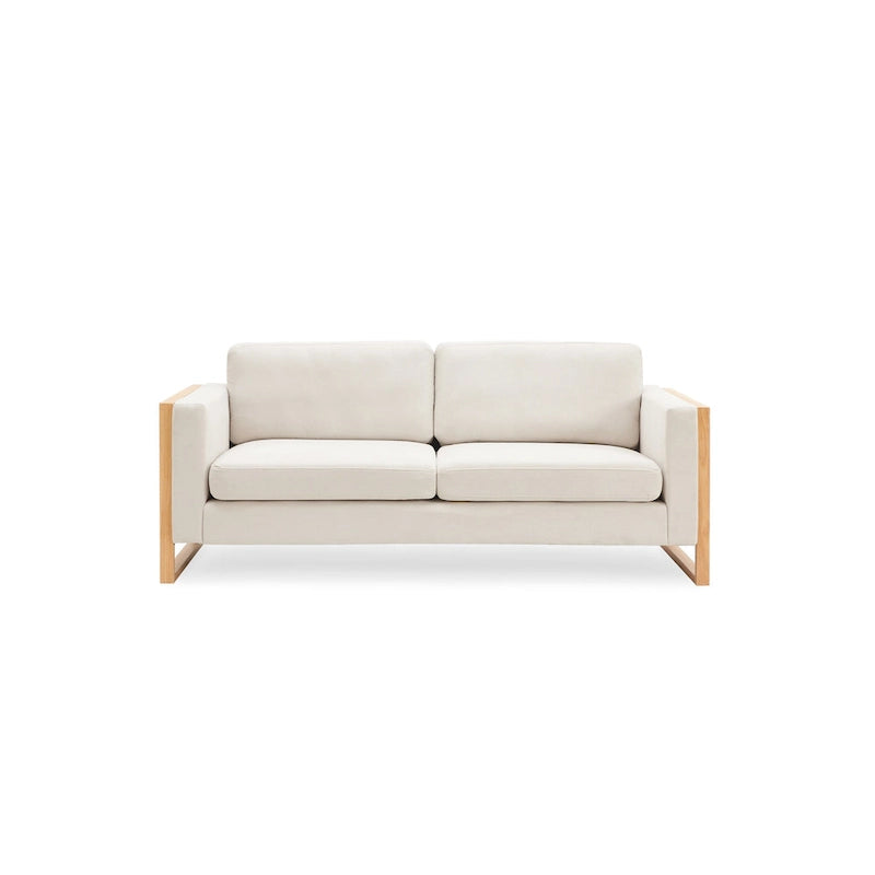 Sofá moderno de 79 pulgadas con patas de madera maciza