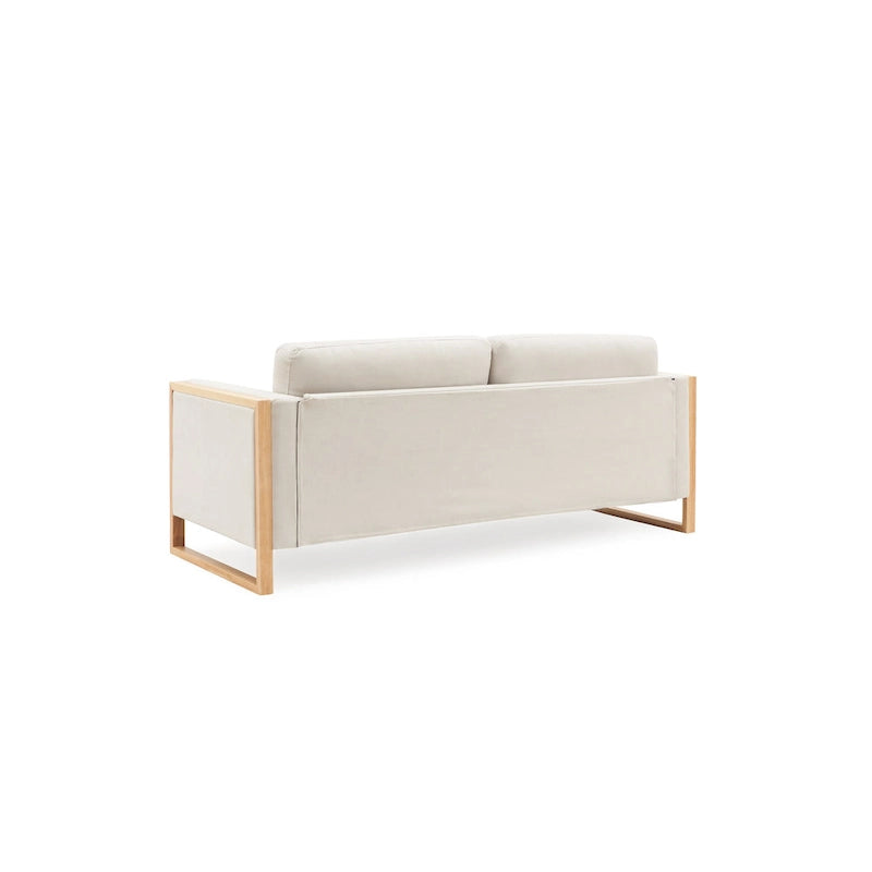 Sofá moderno de 79 pulgadas con patas de madera maciza