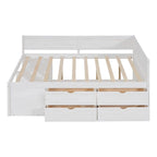Cama de día nórdica creativa de tamaño completo con cajones y estantes de almacenamiento, cama para niños, adolescentes, adultos, ahorra espacio, fácil montaje