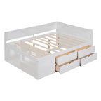 Cama de día nórdica creativa de tamaño completo con cajones y estantes de almacenamiento, cama para niños, adolescentes, adultos, ahorra espacio, fácil montaje