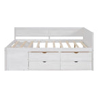 Cama de día nórdica creativa de tamaño completo con cajones y estantes de almacenamiento, cama para niños, adolescentes, adultos, ahorra espacio, fácil montaje