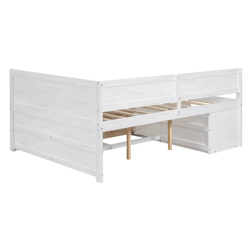 Cama de día nórdica creativa de tamaño completo con cajones y estantes de almacenamiento, cama para niños, adolescentes, adultos, ahorra espacio, fácil montaje