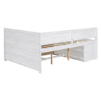 Cama de día nórdica creativa de tamaño completo con cajones y estantes de almacenamiento, cama para niños, adolescentes, adultos, ahorra espacio, fácil montaje