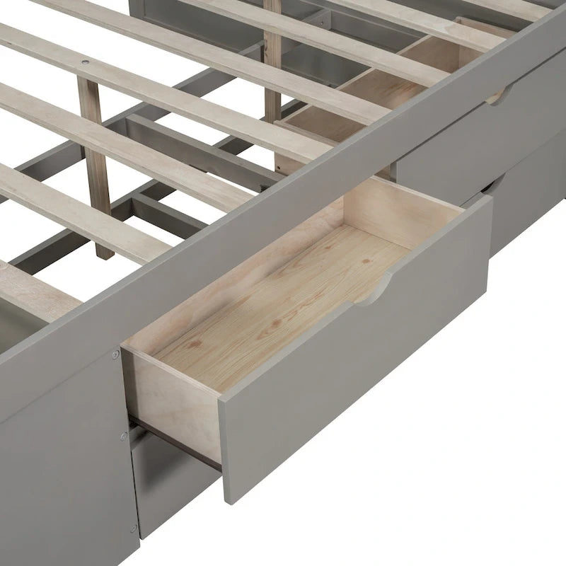 Cama de día nórdica creativa de tamaño completo con cajones y estantes de almacenamiento, cama para niños, adolescentes, adultos, ahorra espacio, fácil montaje