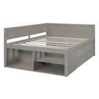 Cama de día nórdica creativa de tamaño completo con cajones y estantes de almacenamiento, cama para niños, adolescentes, adultos, ahorra espacio, fácil montaje