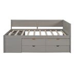 Cama de día nórdica creativa de tamaño completo con cajones y estantes de almacenamiento, cama para niños, adolescentes, adultos, ahorra espacio, fácil montaje