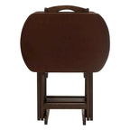 Mesa Plegable Rectangular Grande de Nogal con Almacenamiento