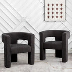 Sillón de 28 pulgadas de ancho con reposabrazos cuadrados tapizado en buclé