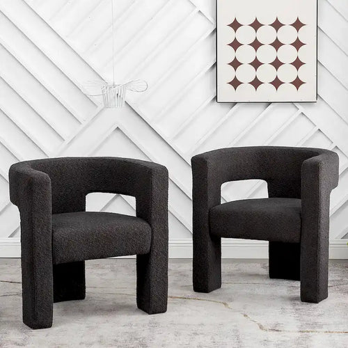Sillón de 28 pulgadas de ancho con reposabrazos cuadrados tapizado en buclé