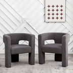 Sillón de 28 pulgadas de ancho con reposabrazos cuadrados tapizado en buclé