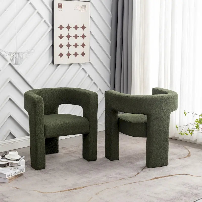 Sillón de 28 pulgadas de ancho con reposabrazos cuadrados tapizado en buclé