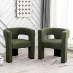 Sillón de 28 pulgadas de ancho con reposabrazos cuadrados tapizado en buclé