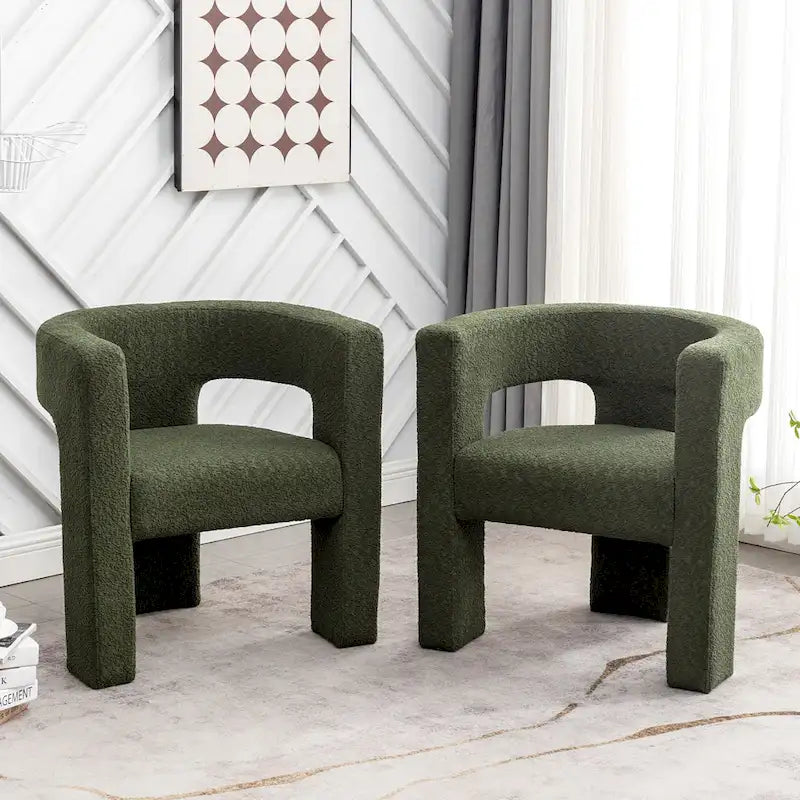 Sillón de 28 pulgadas de ancho con reposabrazos cuadrados tapizado en buclé