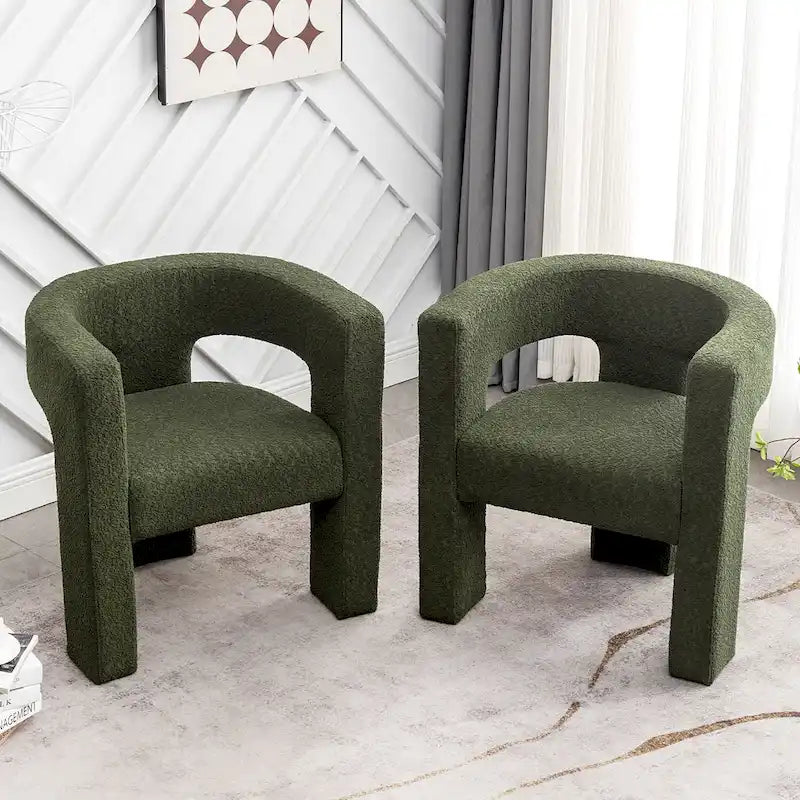 Sillón de 28 pulgadas de ancho con reposabrazos cuadrados tapizado en buclé