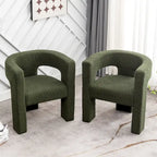 Sillón de 28 pulgadas de ancho con reposabrazos cuadrados tapizado en buclé