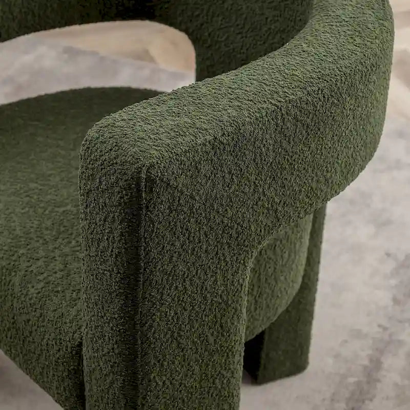 Sillón de 28 pulgadas de ancho con reposabrazos cuadrados tapizado en buclé
