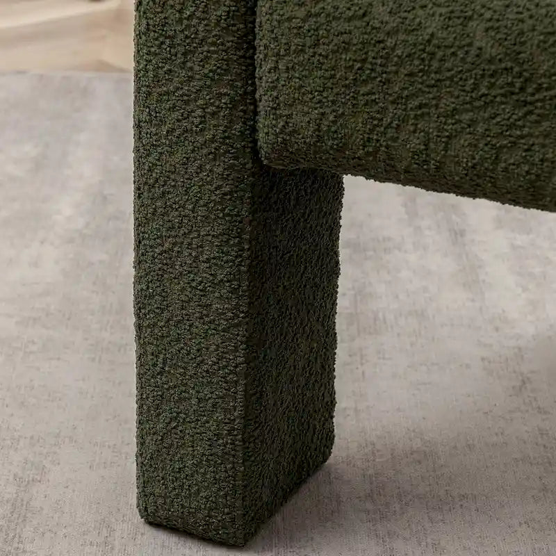 Sillón de 28 pulgadas de ancho con reposabrazos cuadrados tapizado en buclé