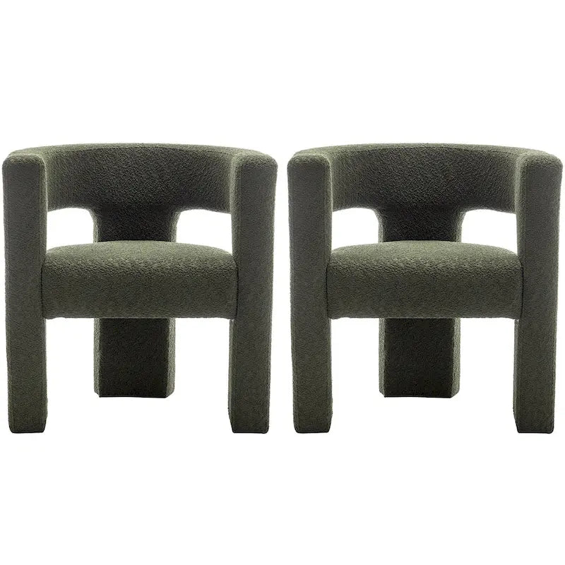Sillón de 28 pulgadas de ancho con reposabrazos cuadrados tapizado en buclé