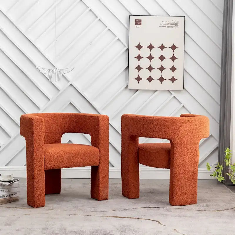 Sillón de 28 pulgadas de ancho con reposabrazos cuadrados tapizado en buclé